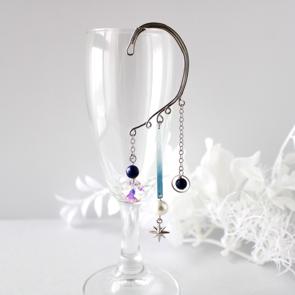 痛くない、落ちない♪ 天光のイヤーフック:金or銀 各2色(高品質クリスタル使用)