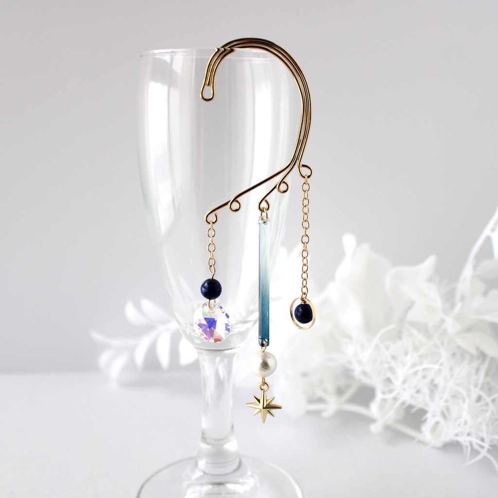 痛くない、落ちない♪ 天光のイヤーフック:金or銀 各2色(高品質クリスタル使用)