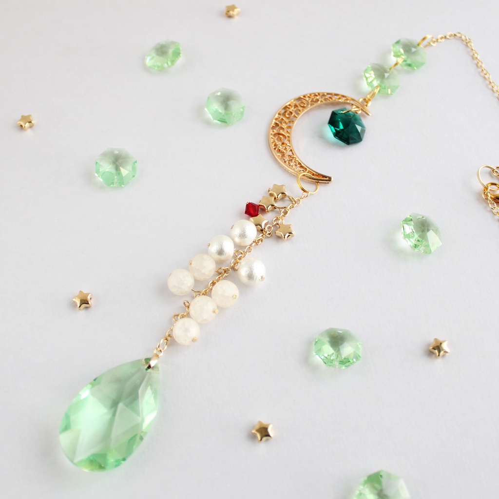 1点もの☆個性的なあの方に♪ 月光のクリームソーダ サンキャッチャー 8月ペリドット