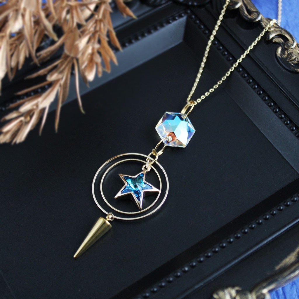 数量限定☆ネックレスになる星環のペンデュラム<高級クリスタル使用>金 or 銀 2way