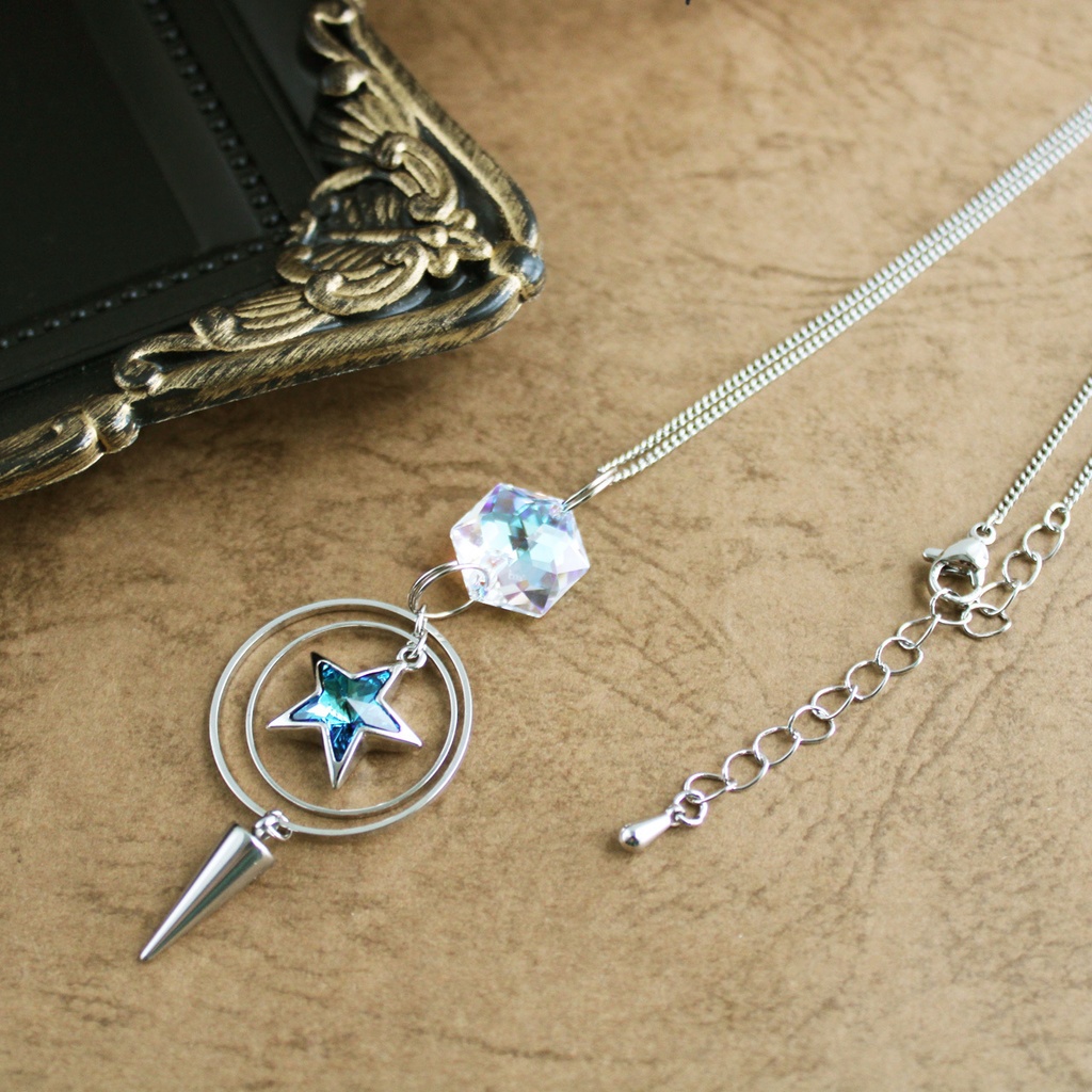 数量限定☆ネックレスになる星環のペンデュラム<高級クリスタル使用>金 or 銀 2way