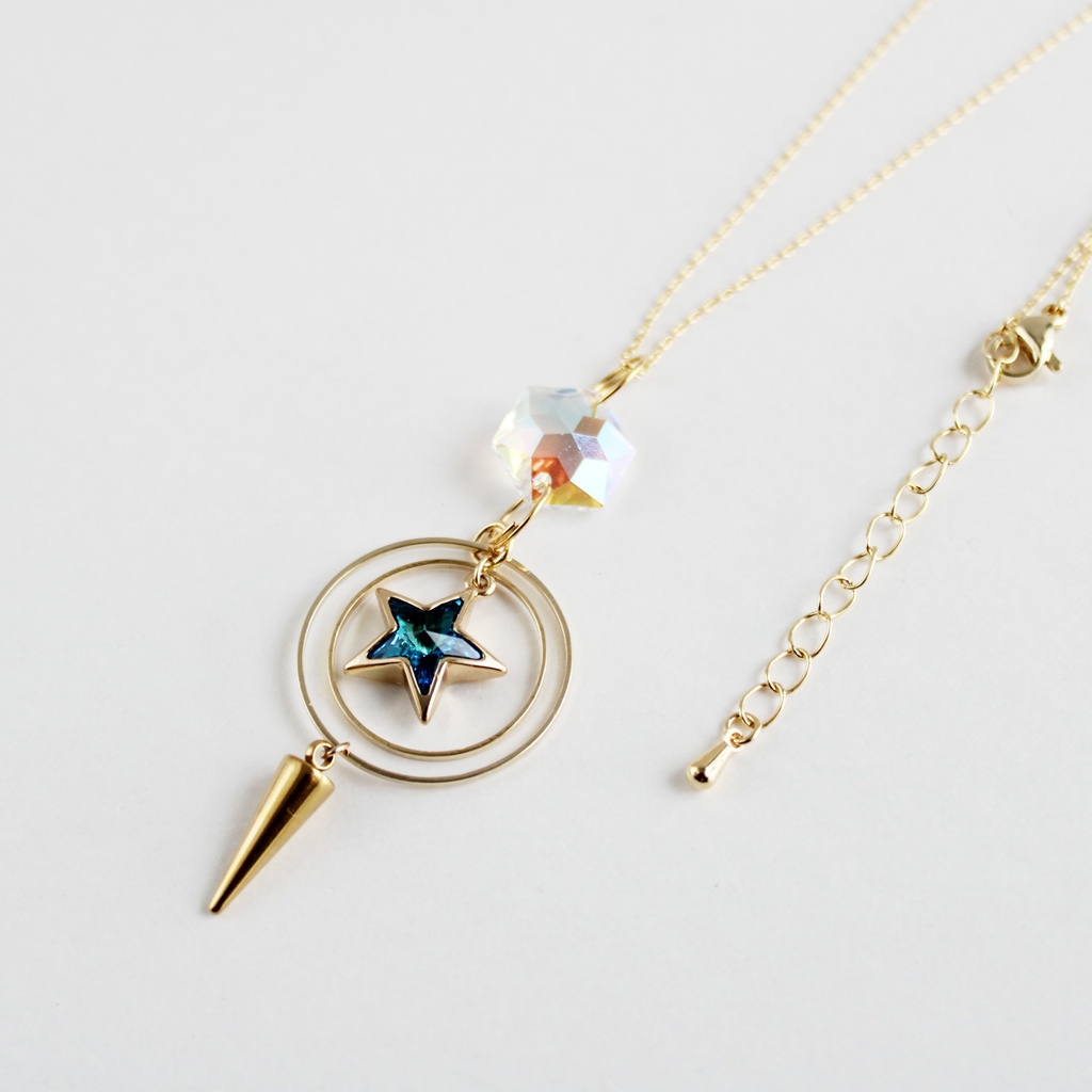 数量限定☆ネックレスになる星環のペンデュラム<高級クリスタル使用>金 or 銀 2way