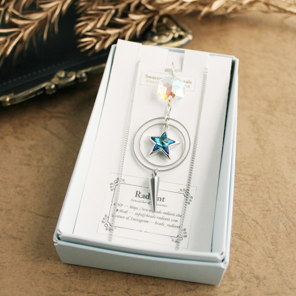 数量限定☆ネックレスになる星環のペンデュラム<高級クリスタル使用>金 or 銀 2way