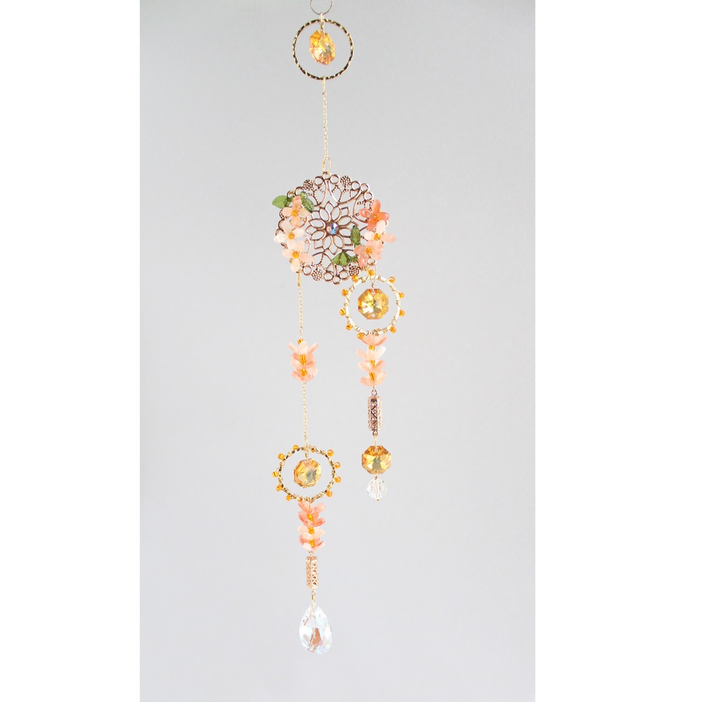 一点もの★金木犀のサンキャッチャーver.2(希少高級クリスタル使用)