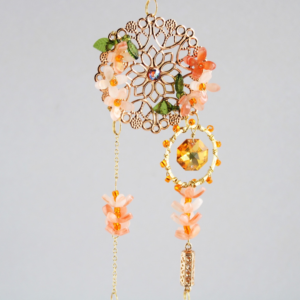 一点もの★金木犀のサンキャッチャーver.2(希少高級クリスタル使用)