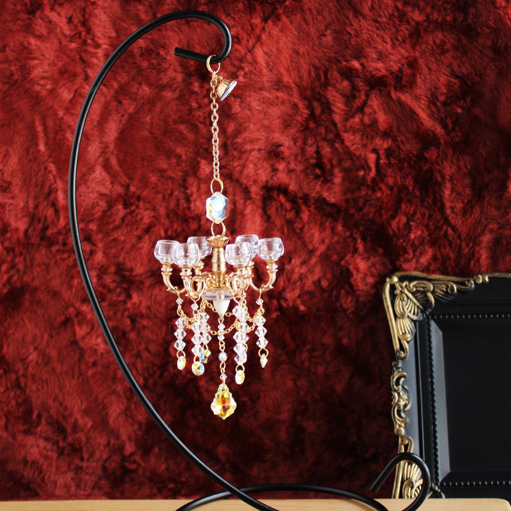 38個の高級クリスタルが輝く☆置き型にもドール用にも♪シャンデリアなミニサンキャッチャー(高級クリスタル使用)