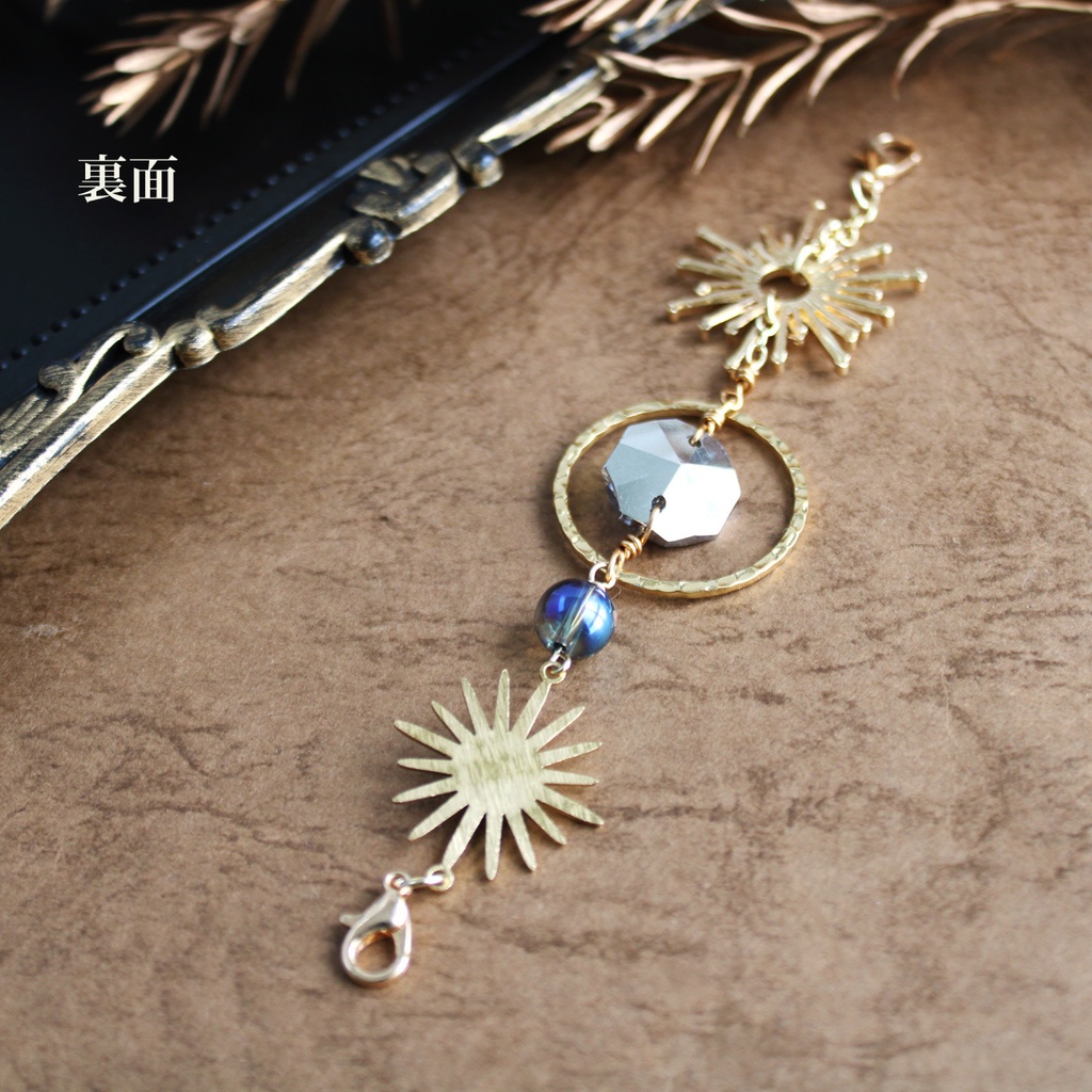 掌の銀河 ~ アクアオーラと高級クリスタルのキーリングハンガー☆受注制作(数量限定)