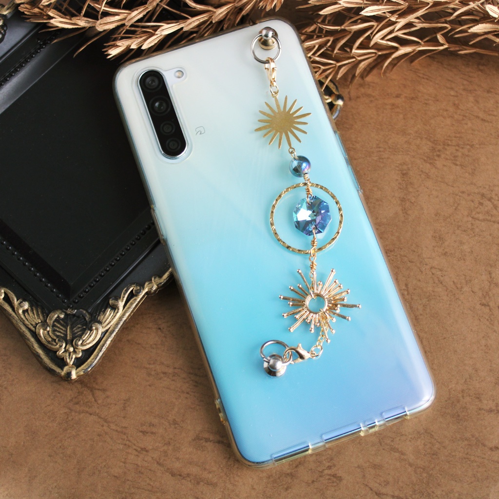 掌の銀河 ~ アクアオーラと高級クリスタルのキーリングハンガー☆受注制作(数量限定)