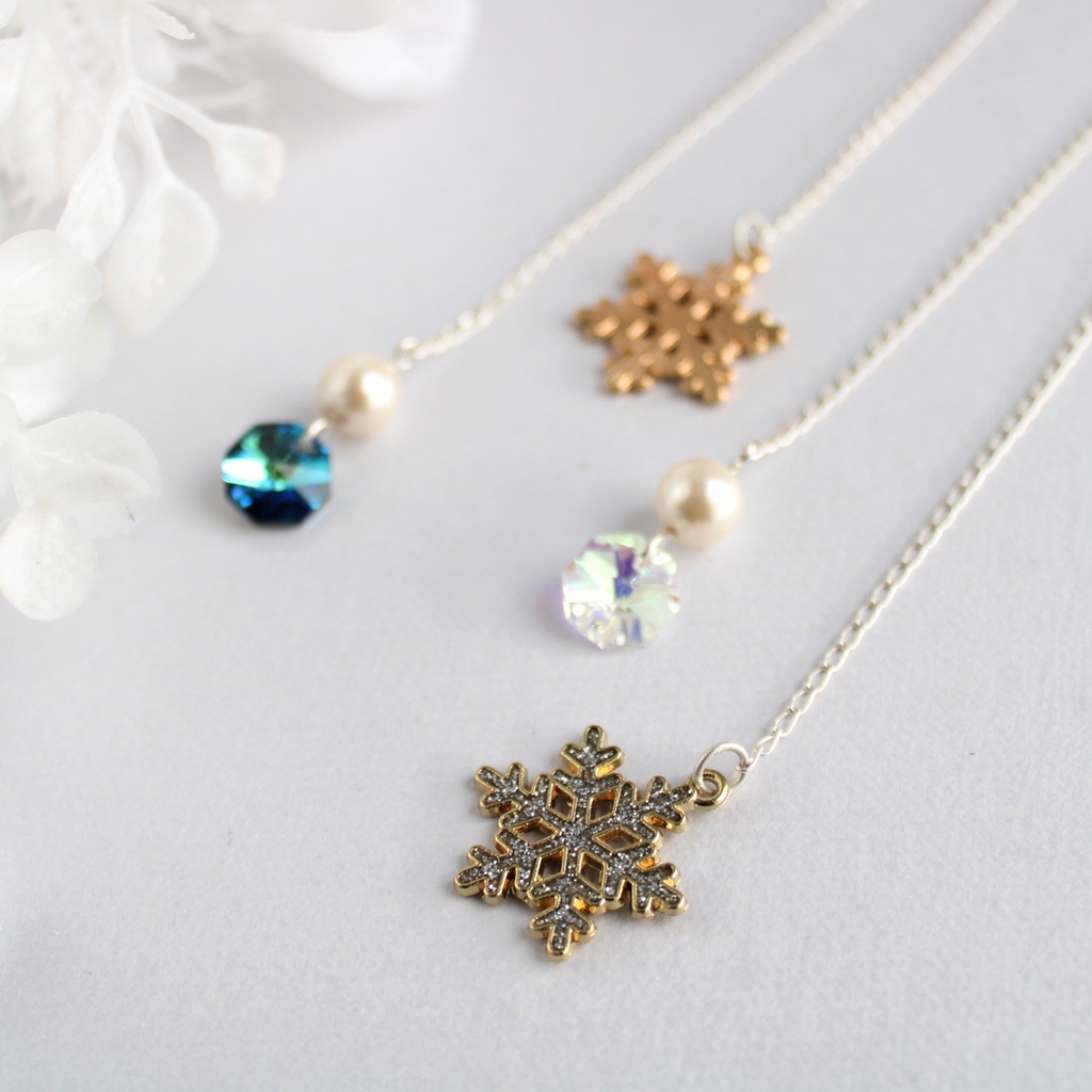 雪の結晶 チェーンブックマーカー(全2色)オーロラ・バミューダブルー