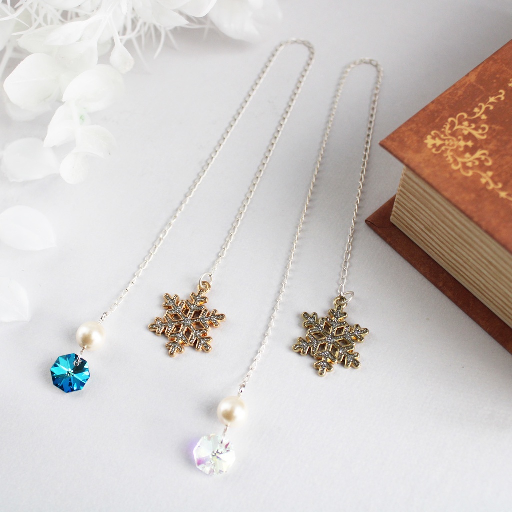 雪の結晶 チェーンブックマーカー(全2色)オーロラ・バミューダブルー