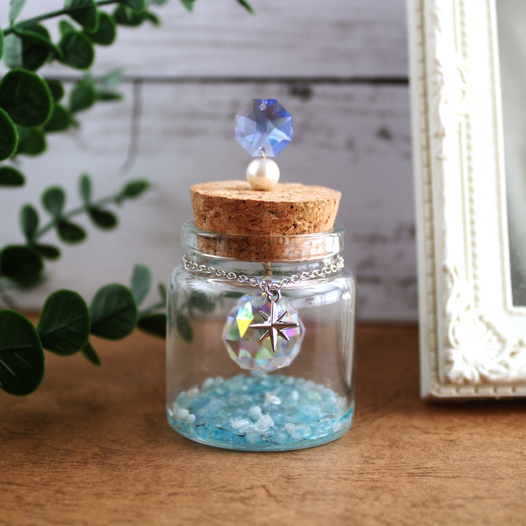 置き型★さざれ石とオーロラクリスタルの小瓶サンキャッチャー 全3色