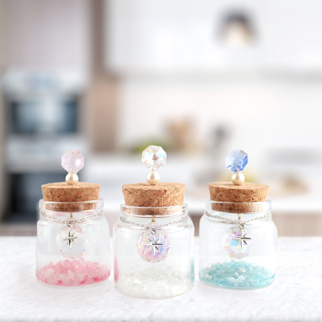 置き型★さざれ石とオーロラクリスタルの小瓶サンキャッチャー 全3色