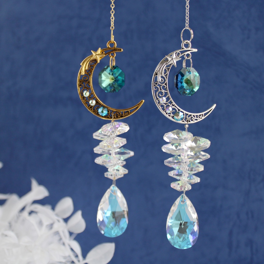 月の雫サンキャッチャー(金・銀)(高品質クリスタル使用)