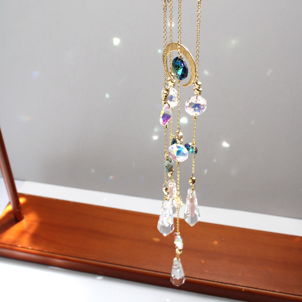 シャンデリア風★星紡ぎのサンキャッチャー(高品質クリスタル使用)