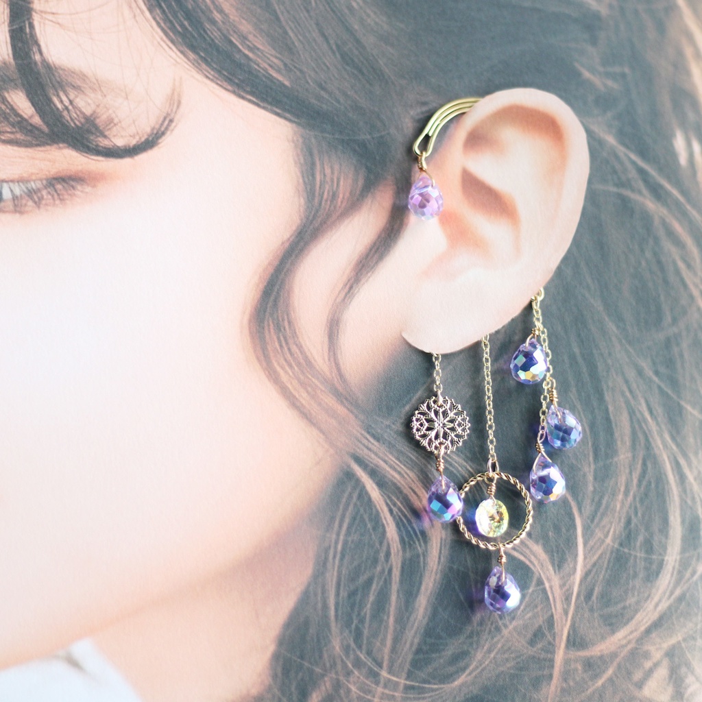 色が変わる☆妖精の軌跡イヤーフック(全3色) 痛くない 落ちない 雫 高品質