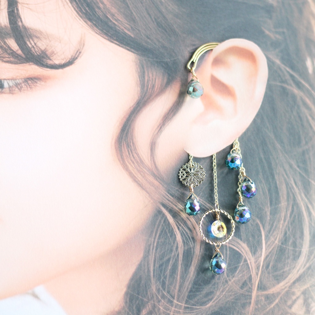 色が変わる☆妖精の軌跡イヤーフック(全3色) 痛くない 落ちない 雫 高品質