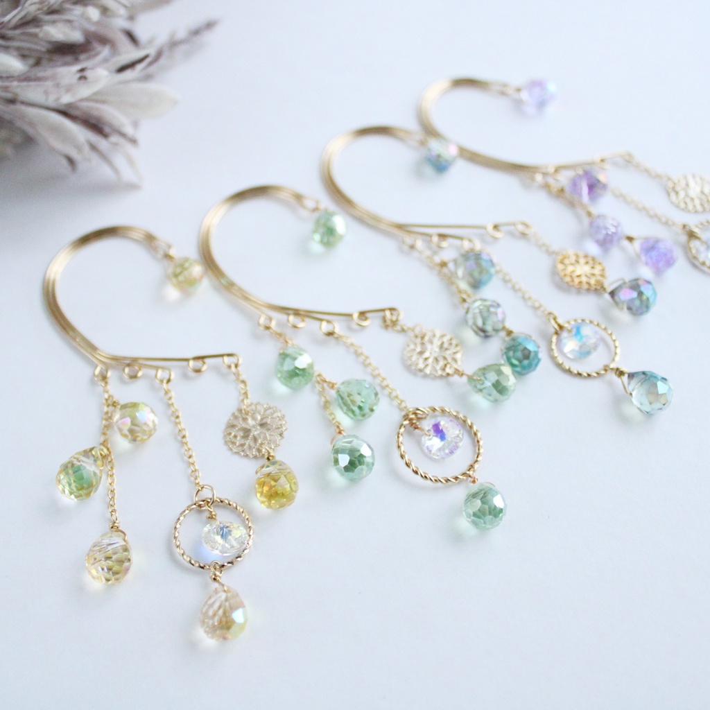 色が変わる☆妖精の軌跡イヤーフック（全3色） 痛くない 落ちない 雫 高品質