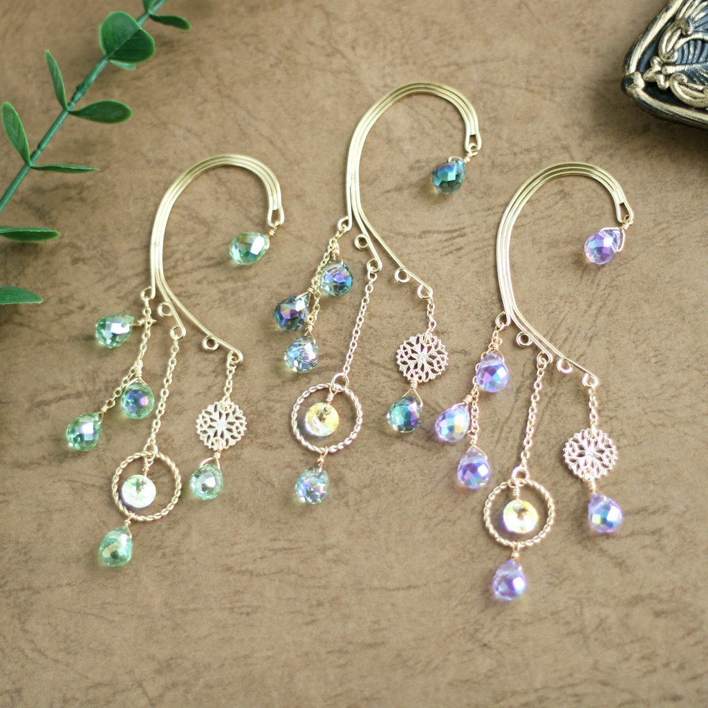 色が変わる☆妖精の軌跡イヤーフック(全3色) 痛くない 落ちない 雫 高品質