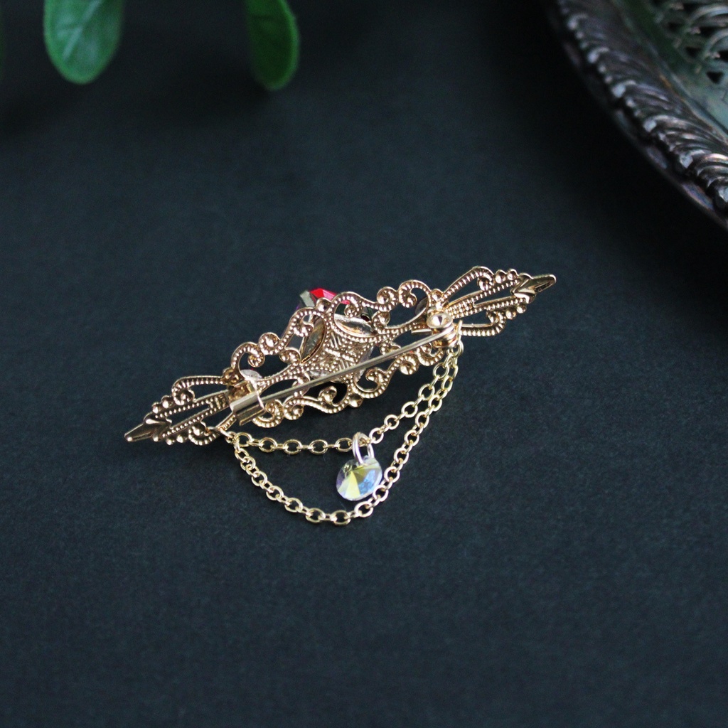 精霊の輝石ブローチ 全4色【高級クリスタル使用】星 天体