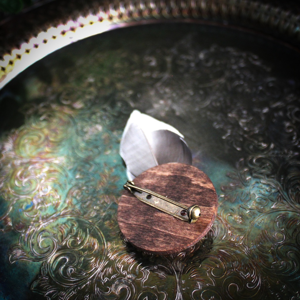 光翼のブローチ 全4色【高級クリスタル使用】星 天体 羽 翼