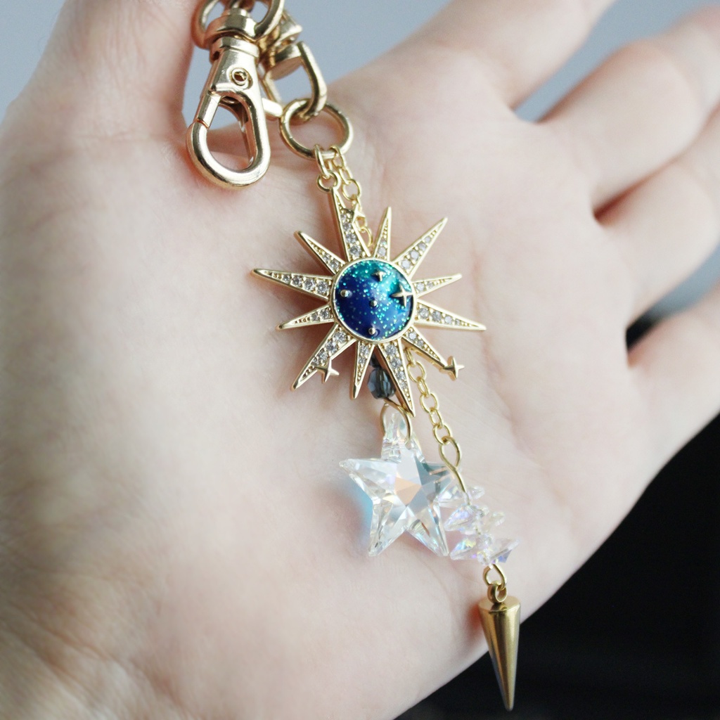 希少クリスタル★~太陽と星~天耀のバッグチャーム 宇宙 天体 数量限定