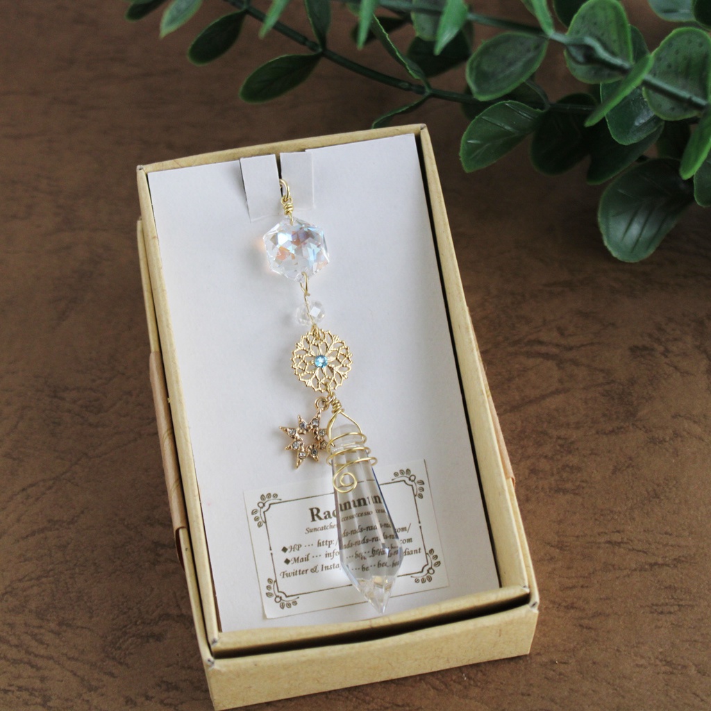 2wayペンデュラムにもなる☆六芒星クリスタルのバッグチャーム(金 or 銀)受注制作