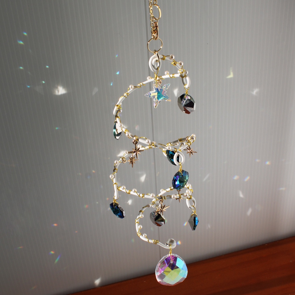 螺旋 ~星環のサンキャッチャー(全2色)(高品質クリスタル使用・受注制作)