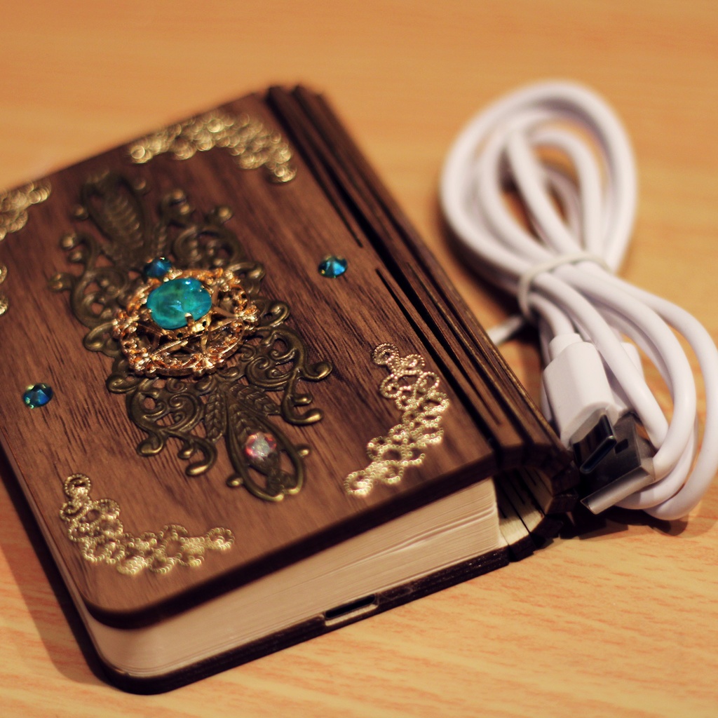 光る魔法の書 ~ 本型LEDライト(充電式・ブックランプ)非常灯にも使える☆数量限定