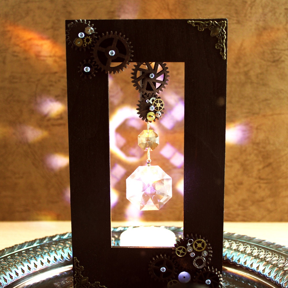 1点もの★廻る歯車 ~3Way☆壁掛け&置き型サンキャッチャー~虹舞~ Swarovski crystal使用