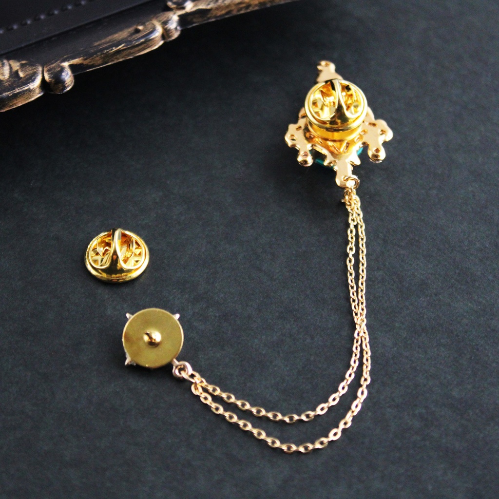 星灯のチェーンブローチ(ゴールド全5色)【高級クリスタル使用】