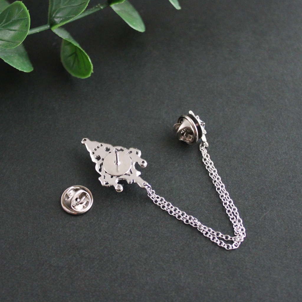 星灯のチェーンブローチ(シルバー全5色)【高級クリスタル使用】