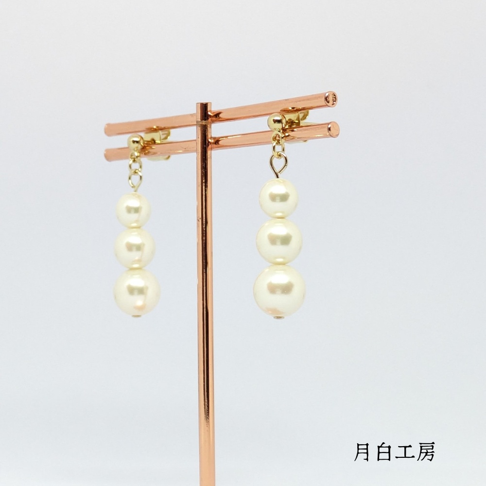 NO.28 シンプル シルキーパール グラデーション ピアス