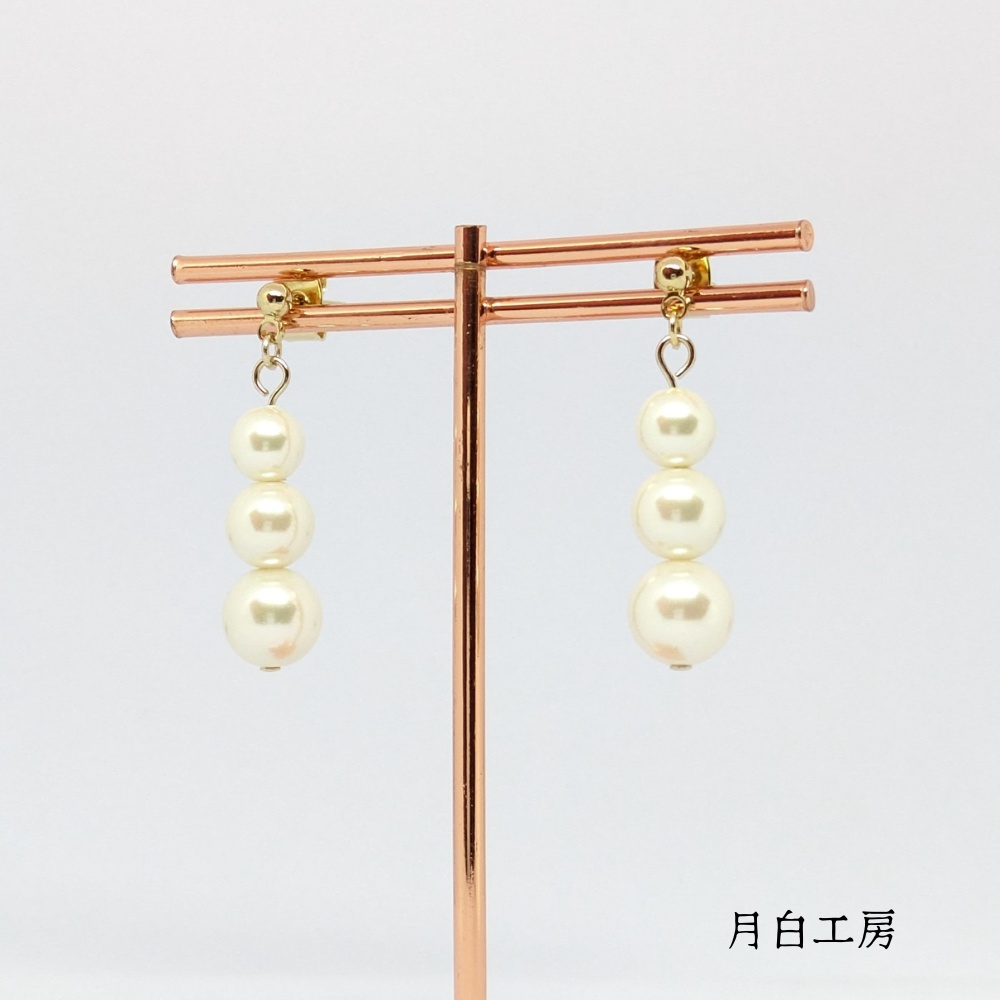 NO.28 シンプル シルキーパール グラデーション ピアス