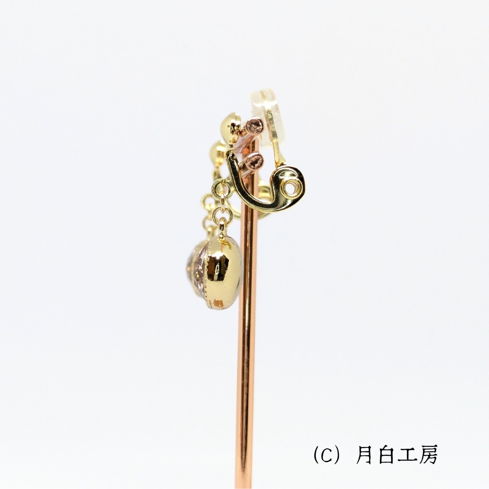 NO.31 大人ピンク クリスタルガラス ヴィンテージローズ イヤリング