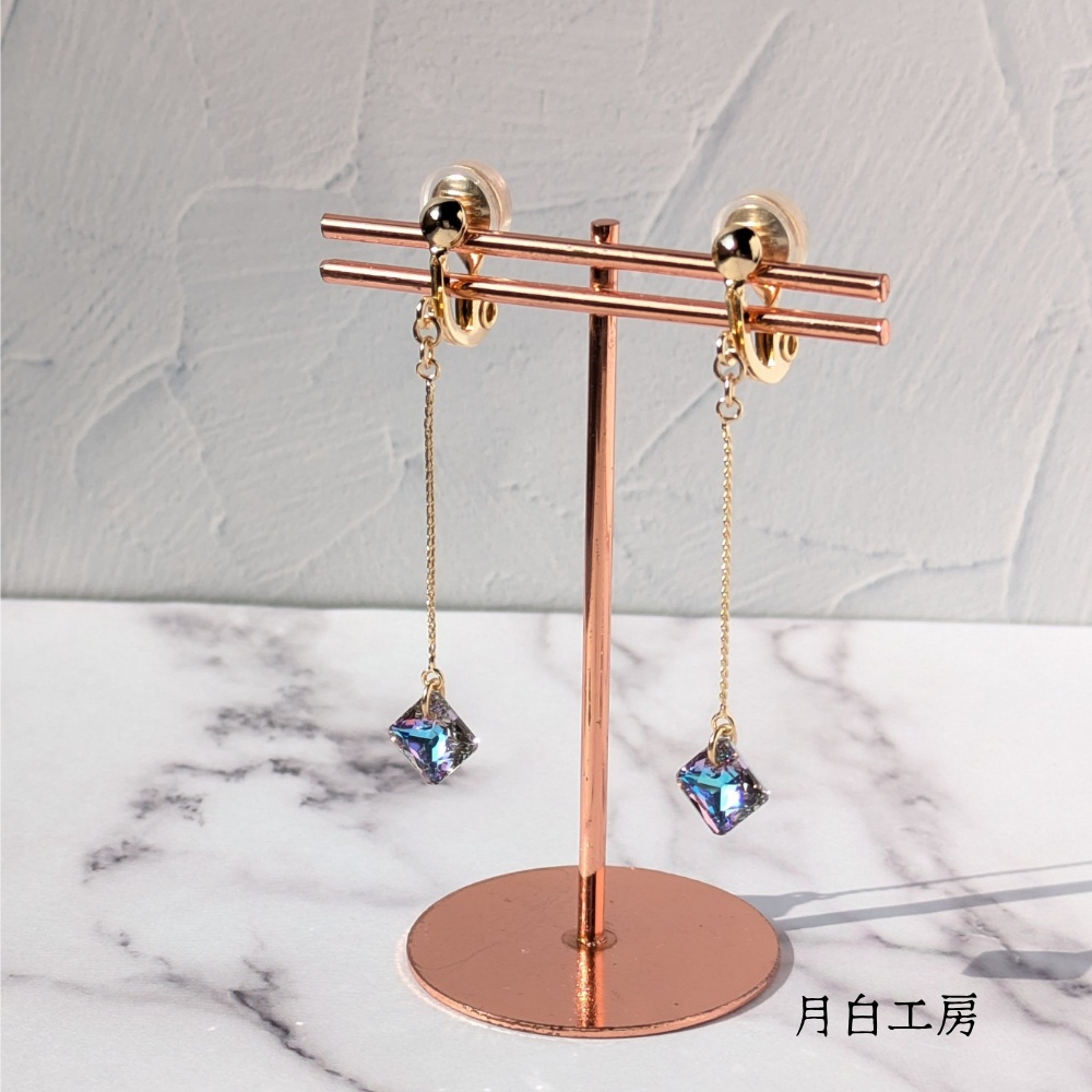 NO.36 【1点物】クリスタルガラス ヴィトレイルライト イヤリング