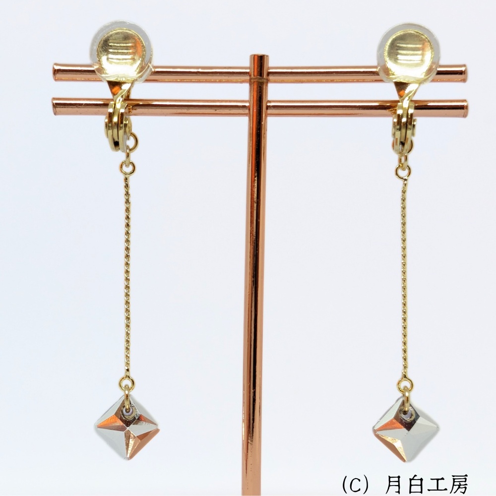 NO.36 【1点物】クリスタルガラス ヴィトレイルライト イヤリング