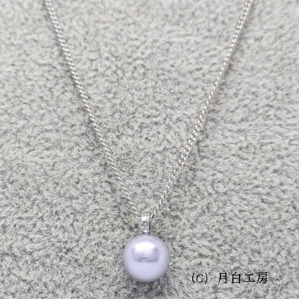 NO.95 クリスタルパール【ラベンダー】1粒ネックレス
