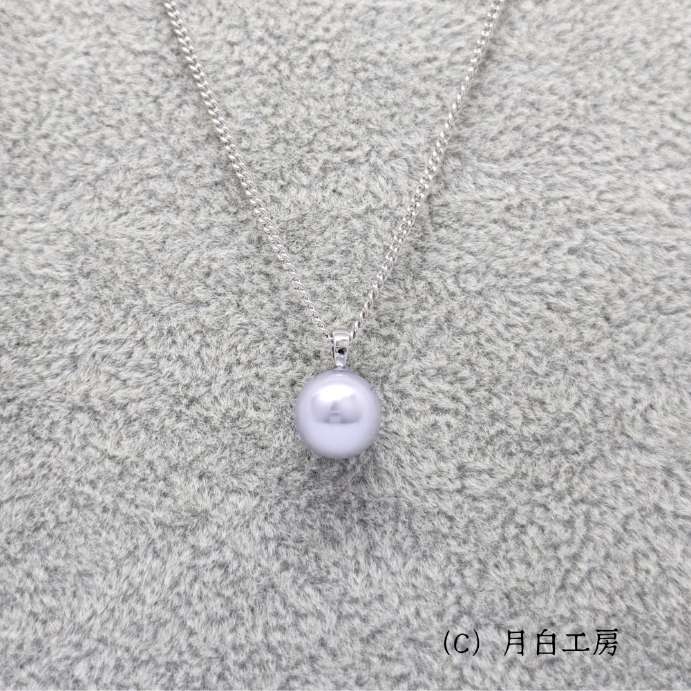 NO.95 クリスタルパール【ラベンダー】1粒ネックレス
