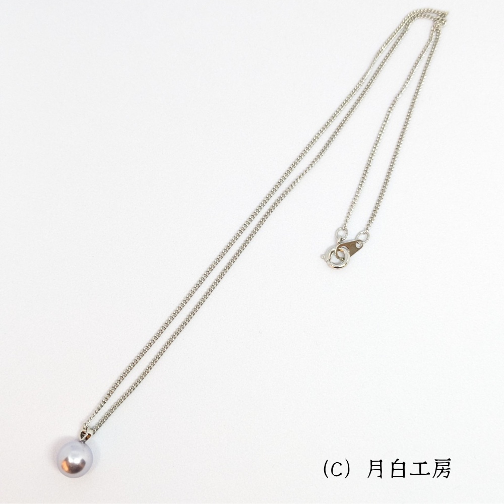 NO.95 クリスタルパール【ラベンダー】1粒ネックレス