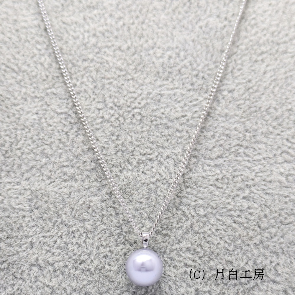 NO.95 クリスタルパール【ラベンダー】1粒ネックレス