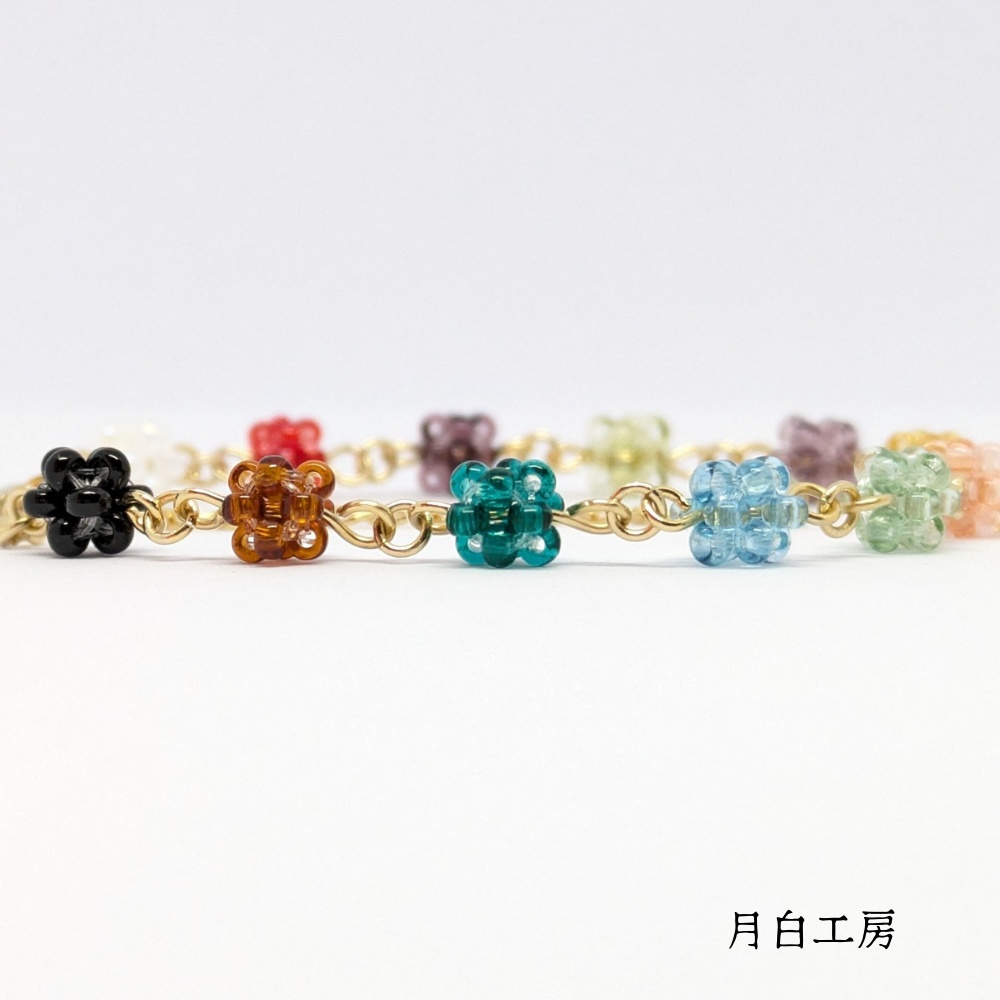 NO.116 小さなビーズボールのブレスレット マルチカラー