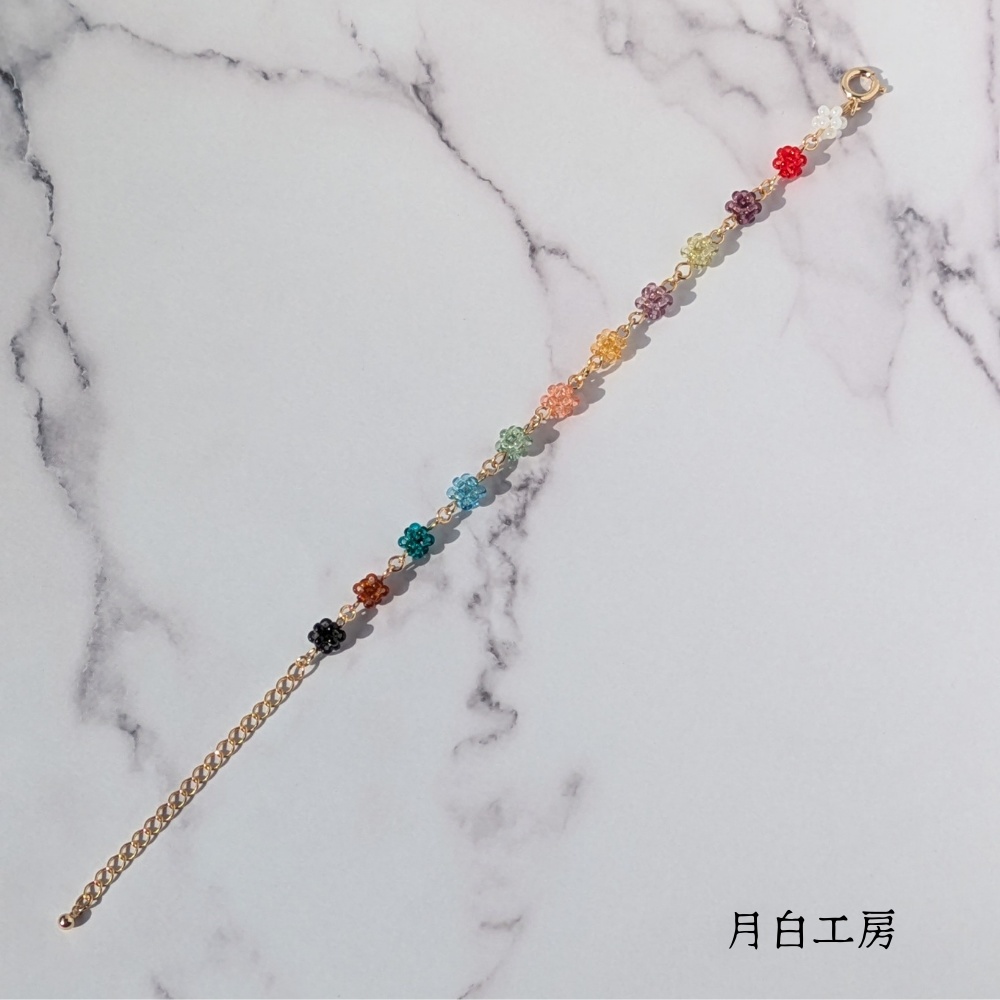 NO.116 小さなビーズボールのブレスレット マルチカラー