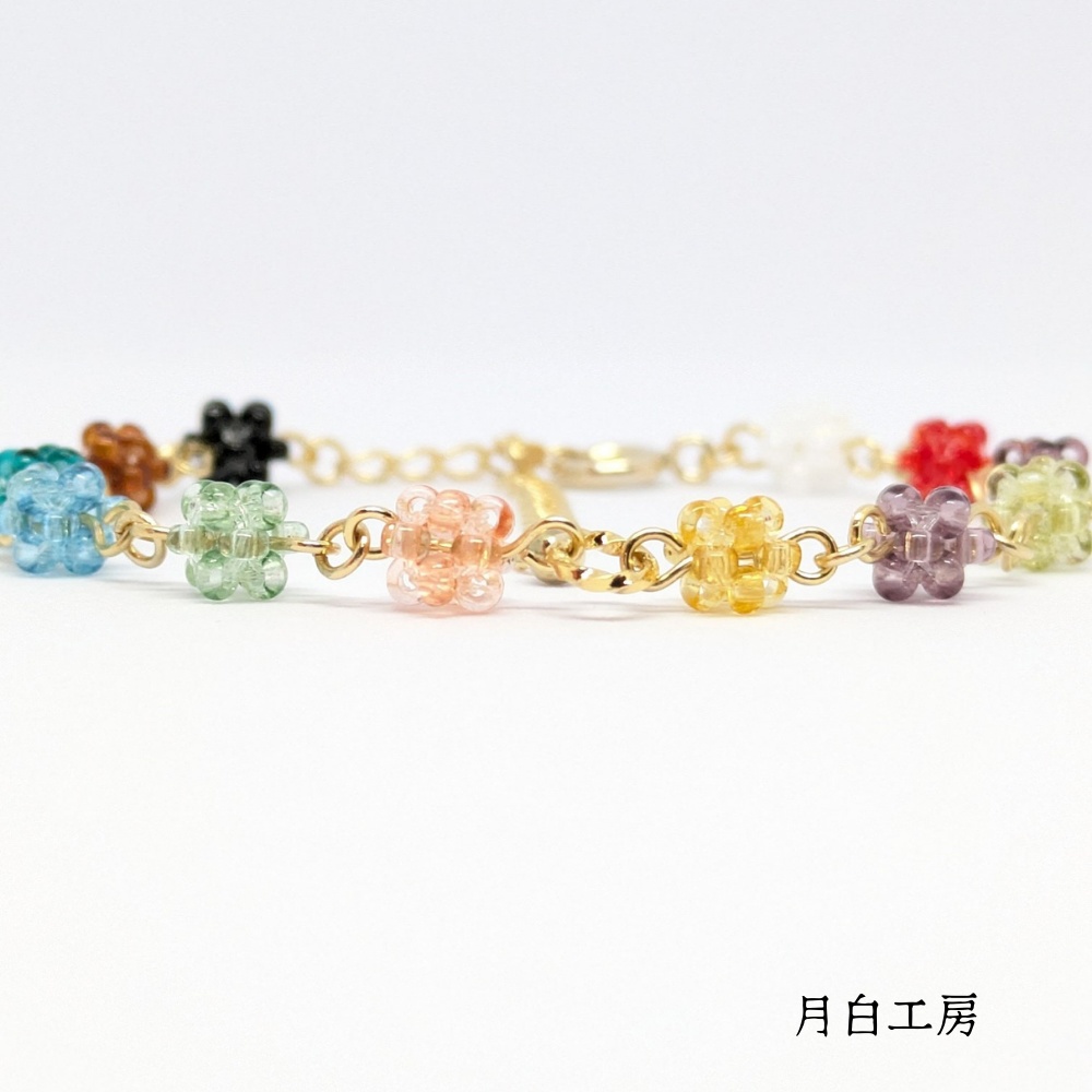 NO.116 小さなビーズボールのブレスレット マルチカラー