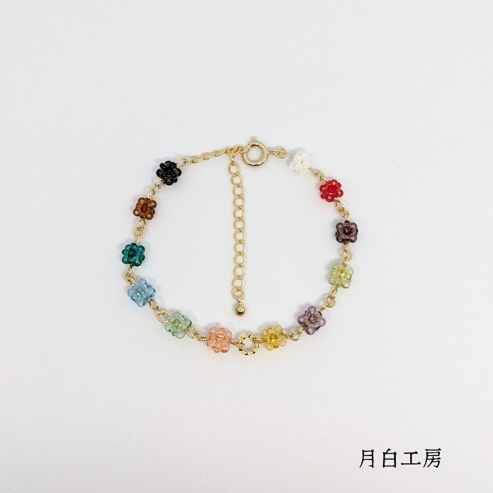 NO.116 小さなビーズボールのブレスレット マルチカラー