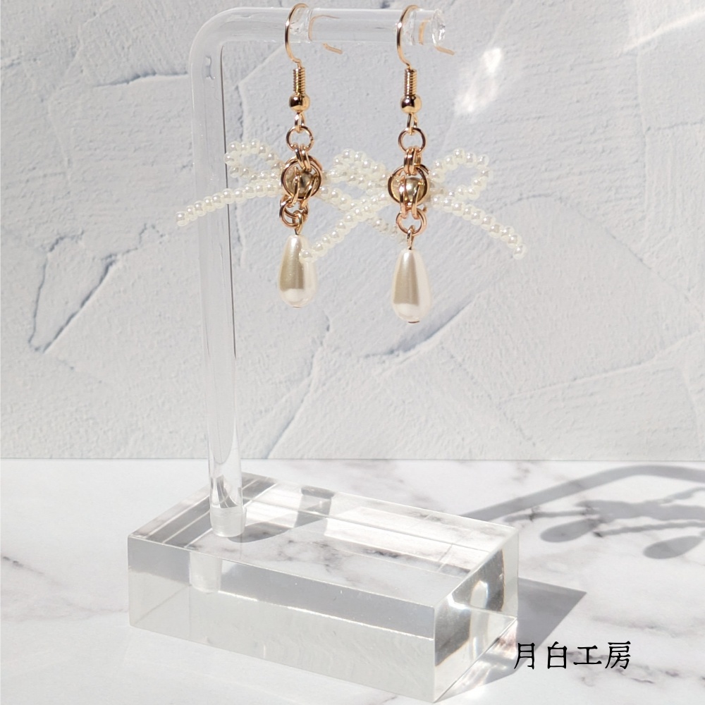 NO.142 リボン チェーンメイル ピアス