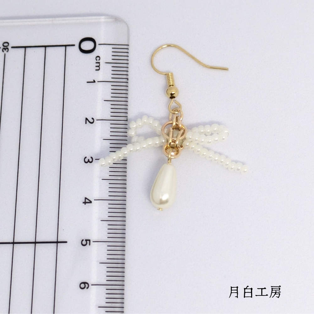 NO.142 リボン チェーンメイル ピアス