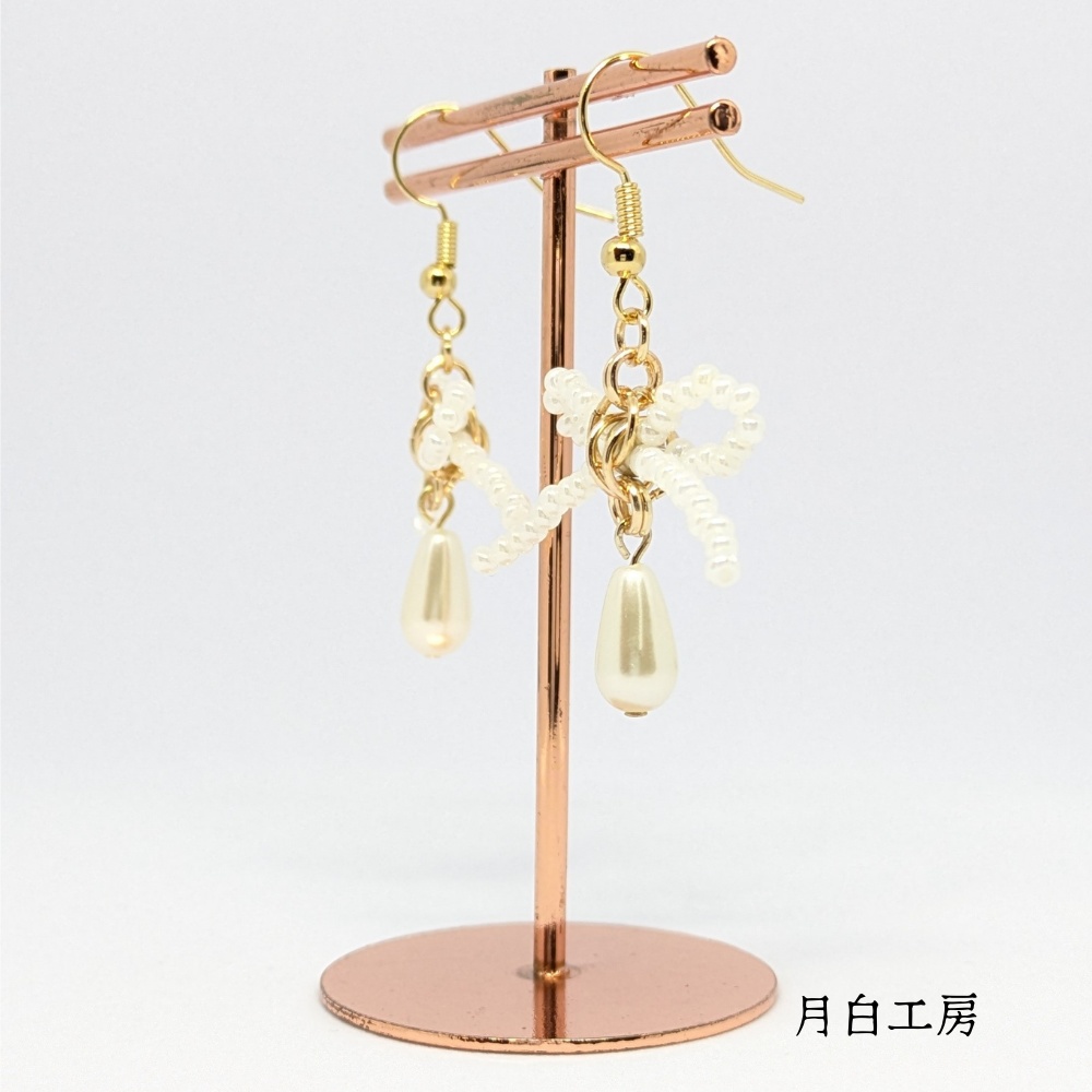 NO.142 リボン チェーンメイル ピアス