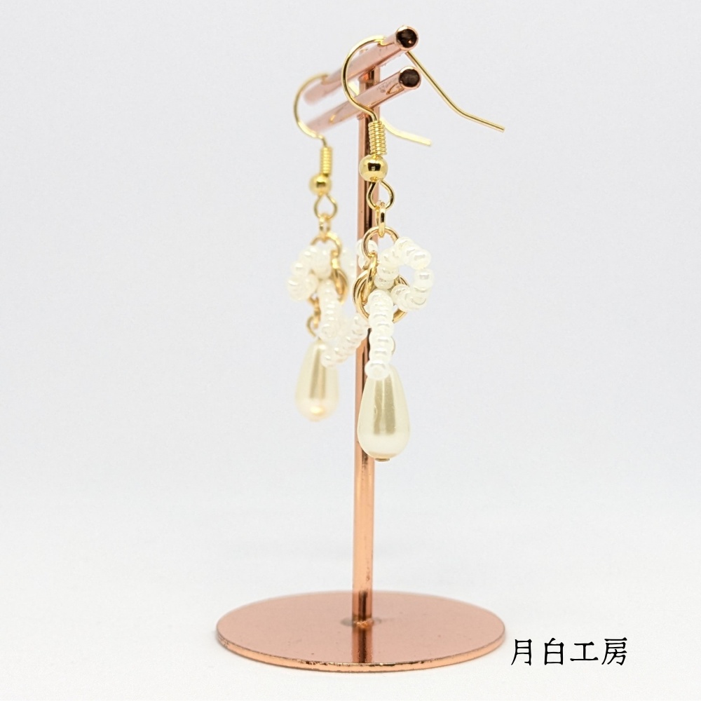 NO.142 リボン チェーンメイル ピアス