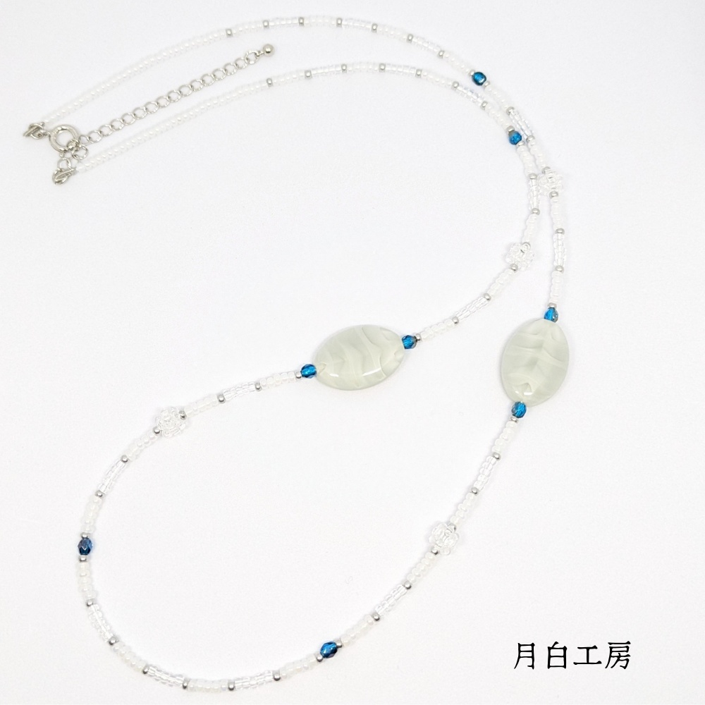 NO.143 【数量限定】チェコビーズ ビーズボール ロングネックレス 約60cm アジャスター付