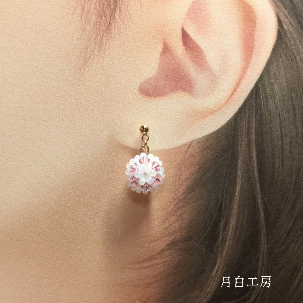 NO.130 選べるカラー フラワードームパール ピアス